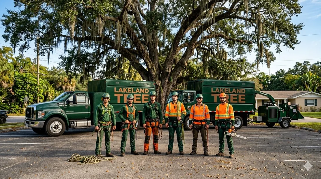 Lakeland Tree Service crew and trucks serving Polk County FL